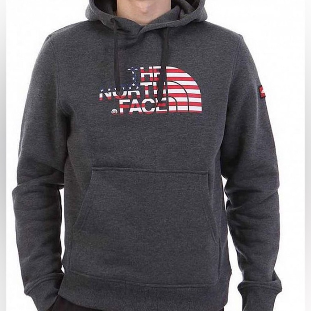 The North Face | Men's American Flag Patriotic Gray Hoodie size S